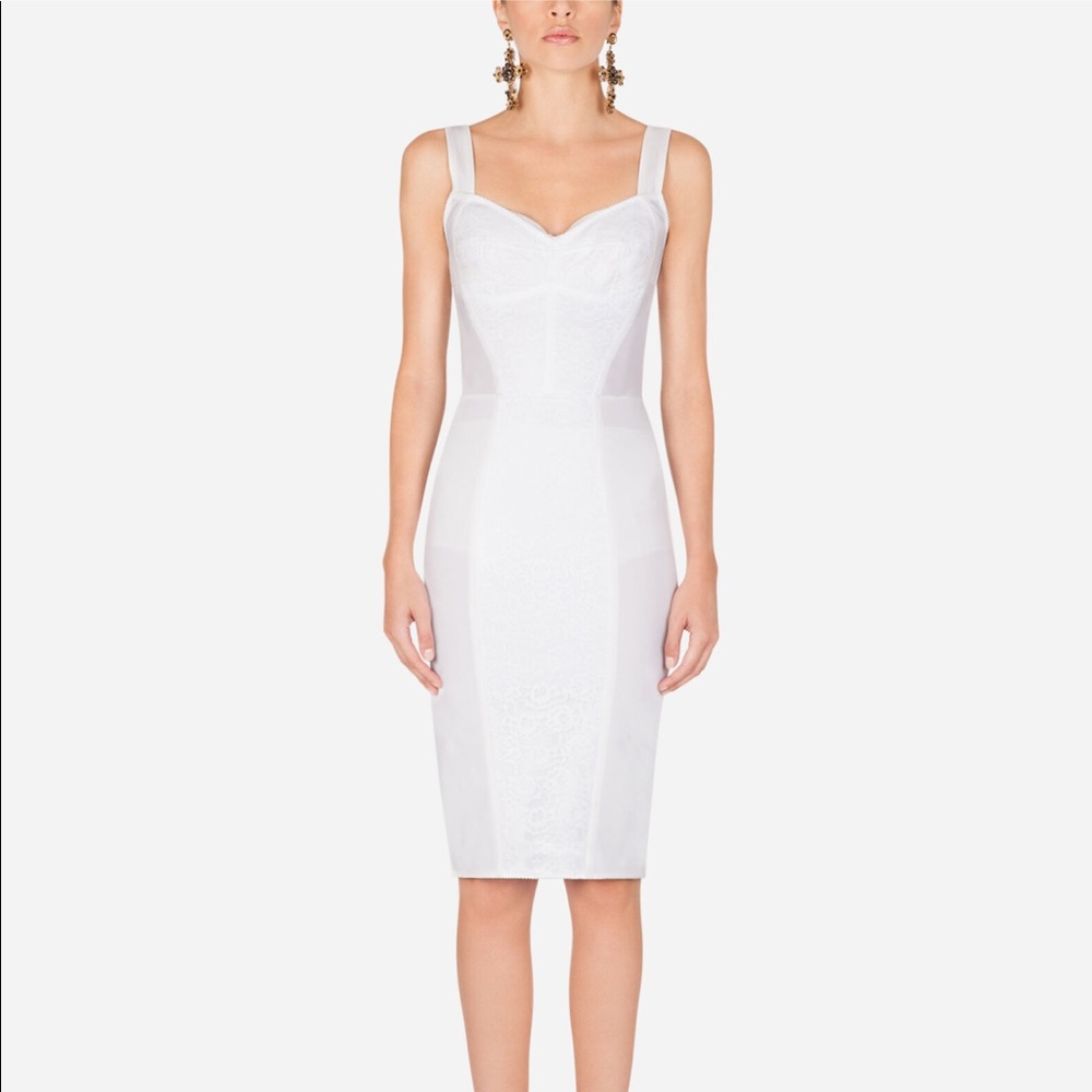 Dolce & Gabbana Corset Bustier Dress White 42IT